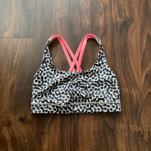 Lululemon Energy Bra 
Ace Spot Grain Black / Grapefruit Size 4